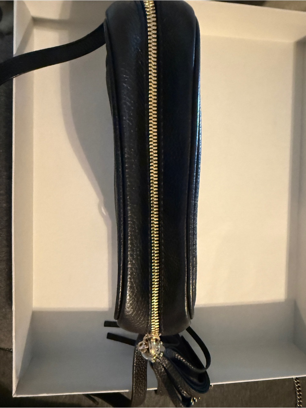 Gucci Black Leather Shoulder Bag with Gold Hardware - Picture 2 of 13
